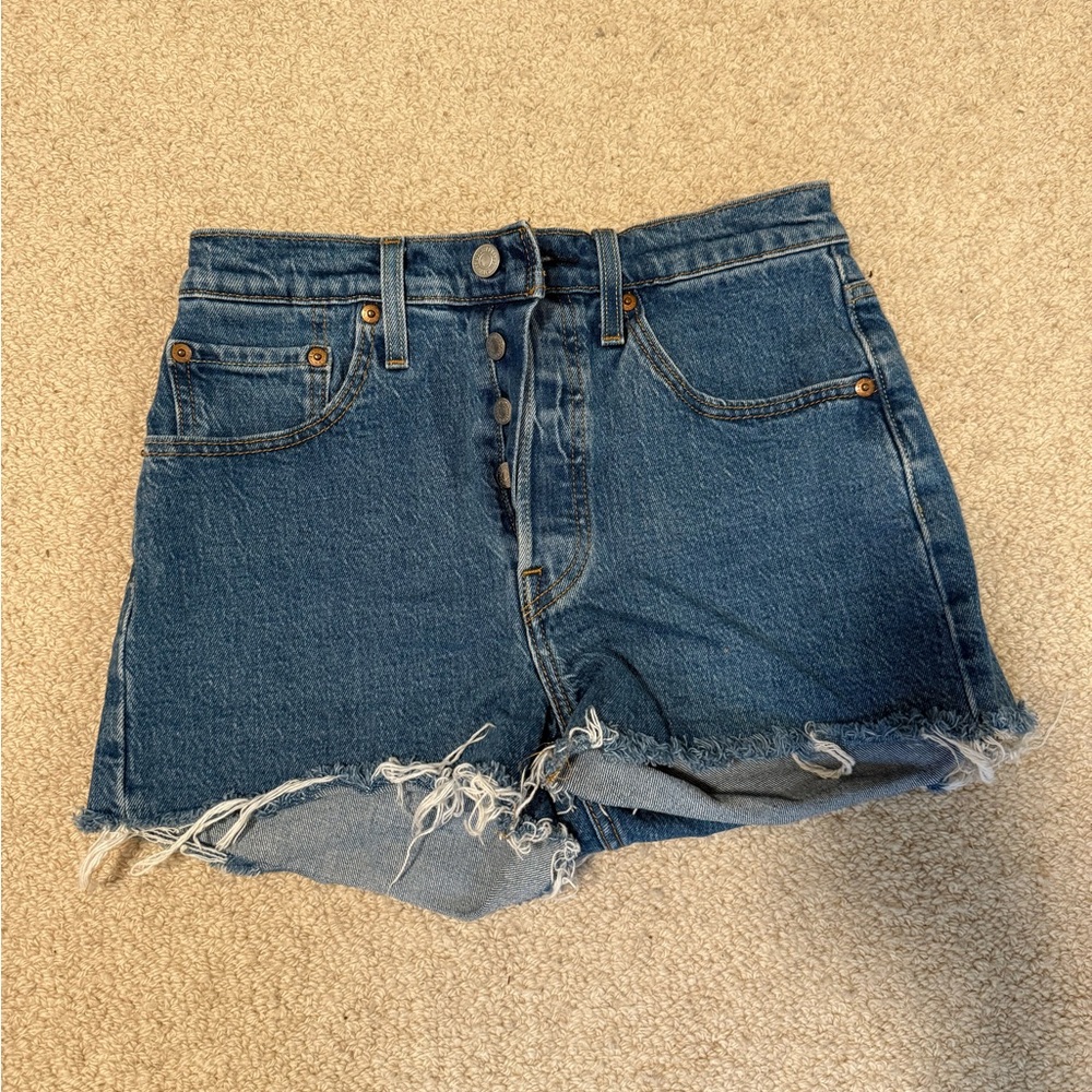 Levi's Blue Jean Shorts Distressed Cut-Off Style